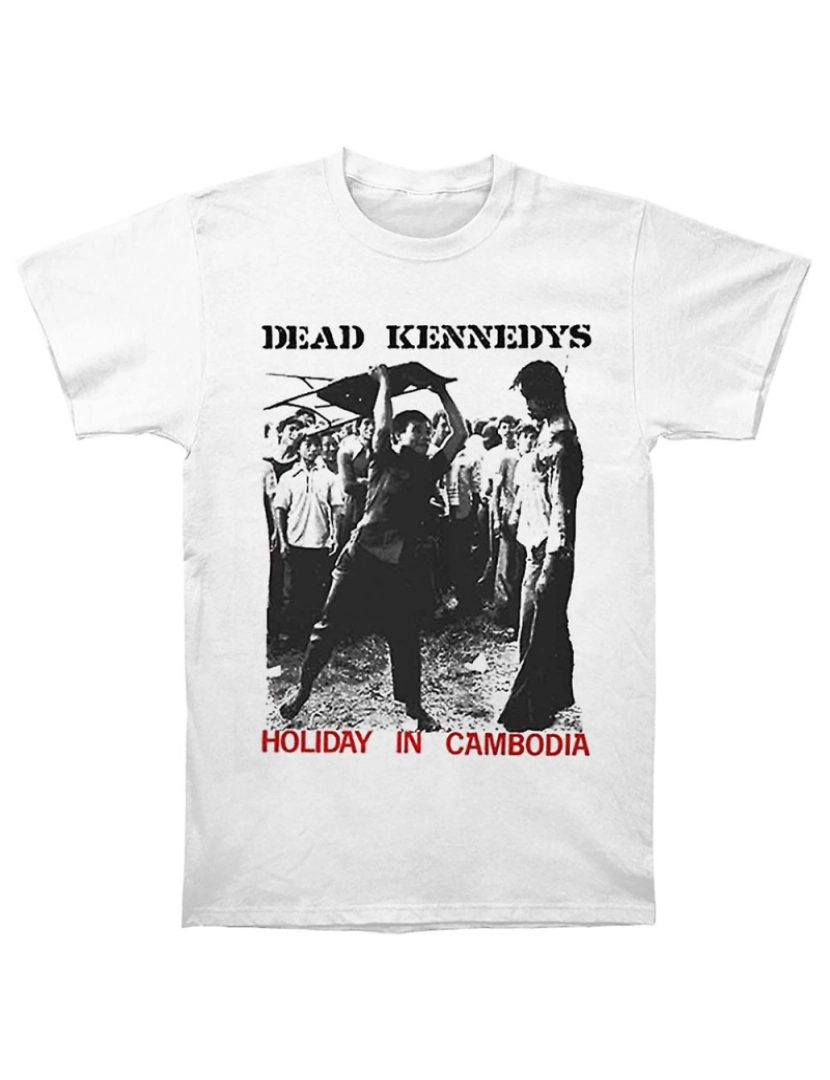 Rockinstone - T-shirt Dead Kennedys-feriado no Camboja Branco