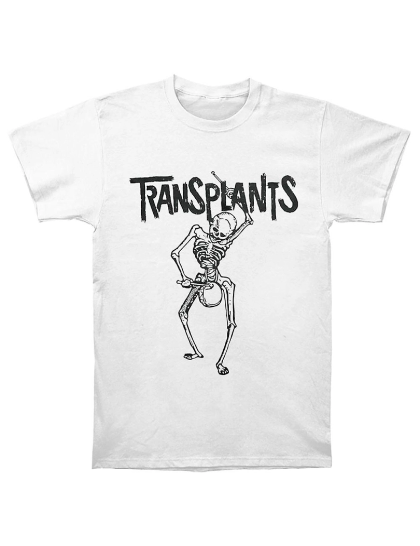 Rockinstone - T-shirt Transplantes Esqueleto Branco