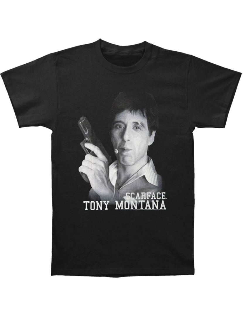 Rockinstone - T-shirt Scarface Tony tem uma arma