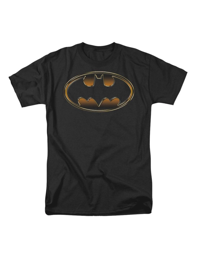 Rockinstone - T-shirt Escudo em relevo preto e dourado do Batman