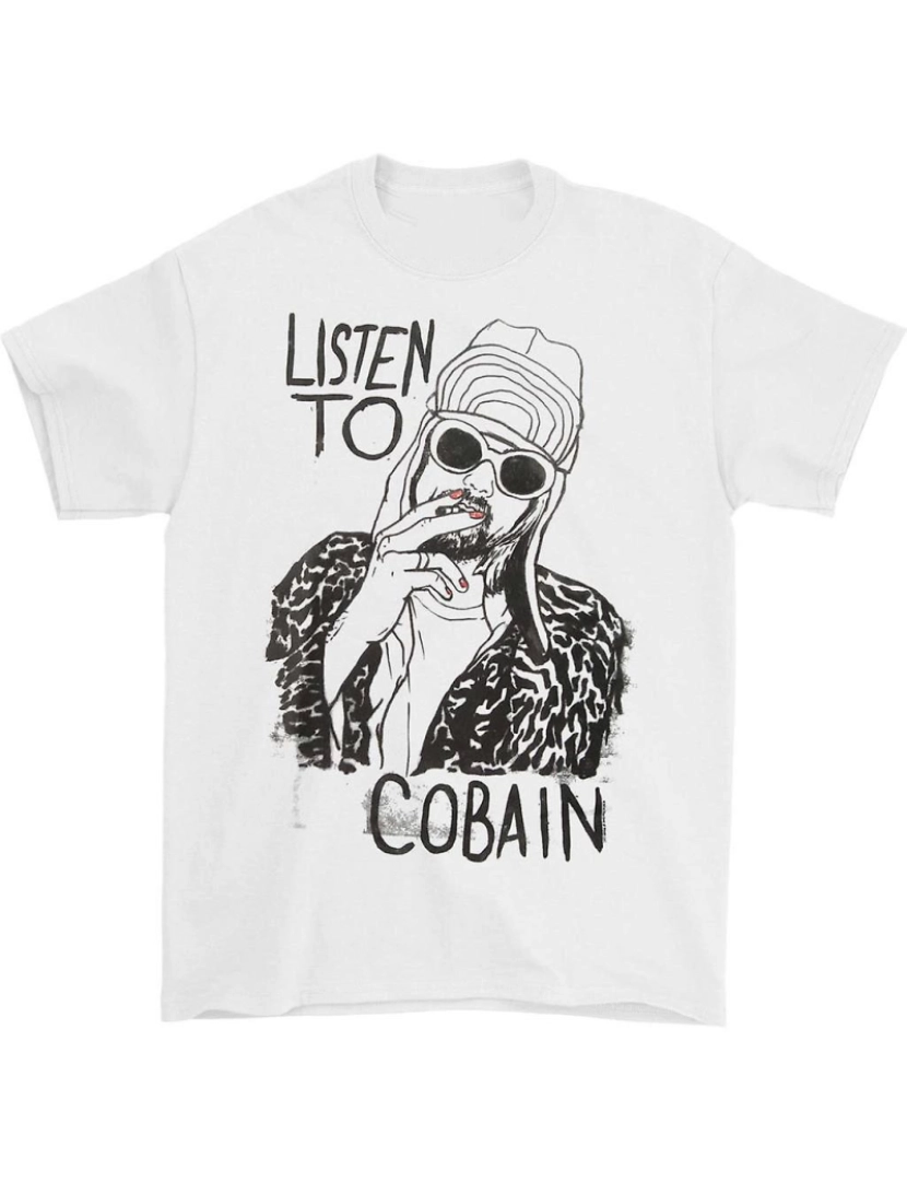 Rockinstone - T-shirt Nirvana Kurt Cobain ouve Cobain T