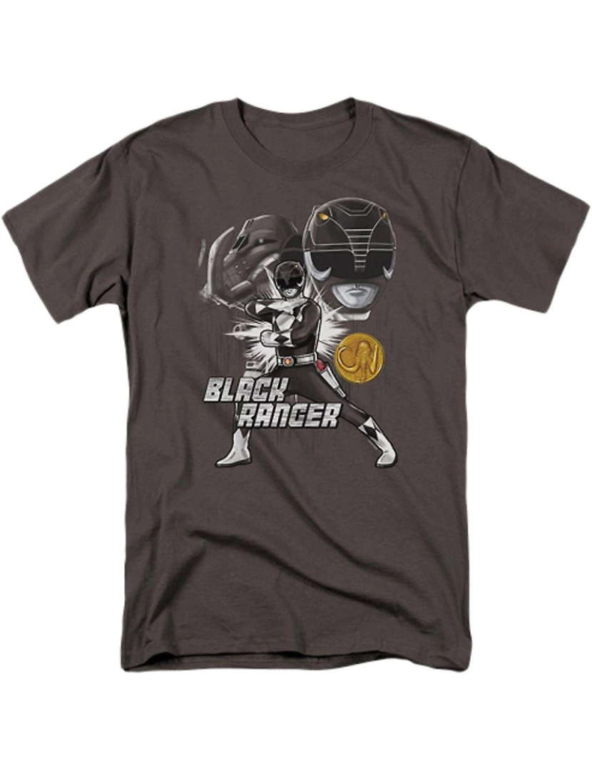 Rockinstone - T-shirt Ranger Negro Mighty Morphin Power Rangers