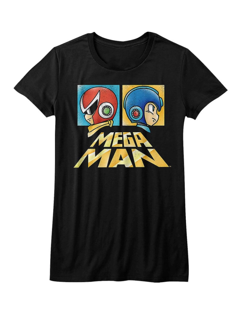 Rockinstone - T-shirt Camisa Junior Profiles Proto Man e Mega Man