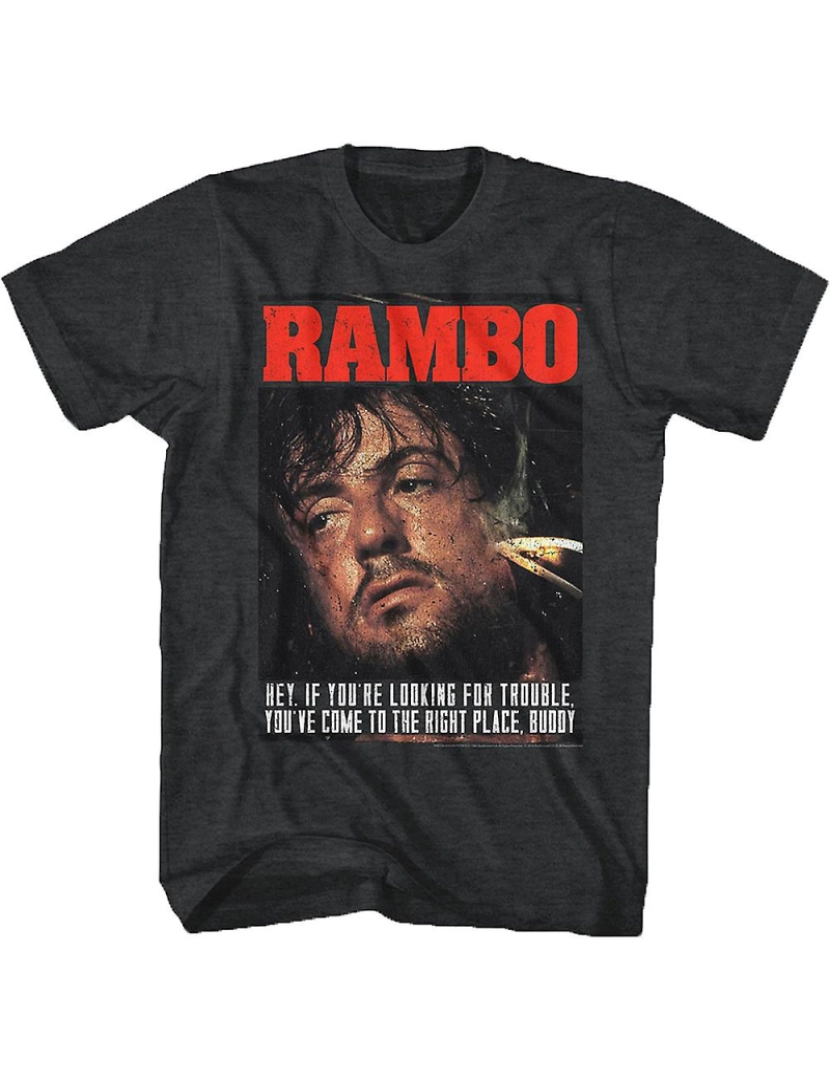 Rockinstone - T-shirt Procurando por problemas Rambo