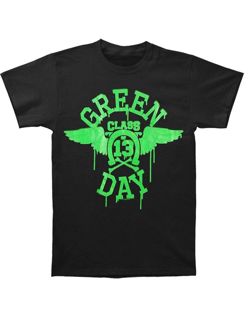 Rockinstone - T-shirt Green Day Neon Preto