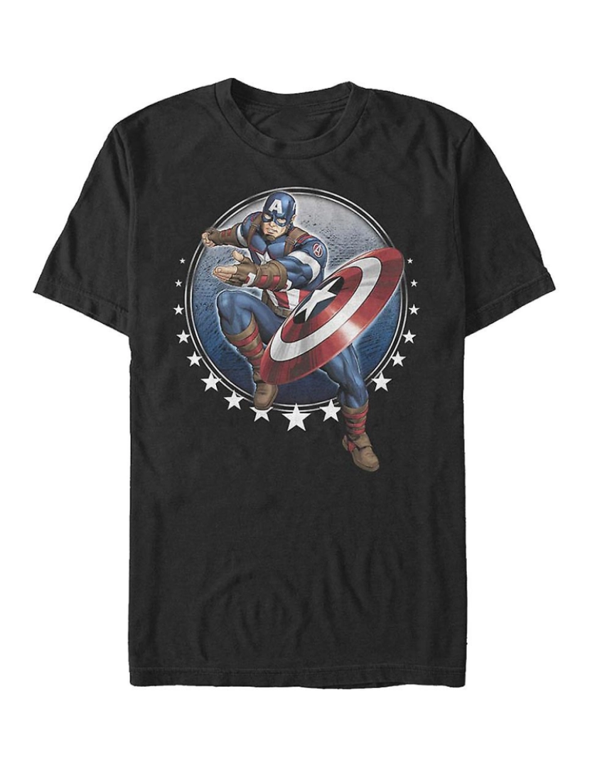 Rockinstone - T-shirt Lançamento de escudo do Capitão América Marvel Comics