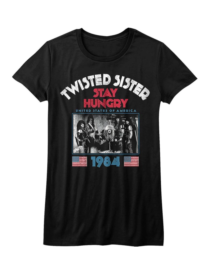 Rockinstone - T-shirt Camiseta feminina 1984 Stay Hungry Tour Twisted Sister