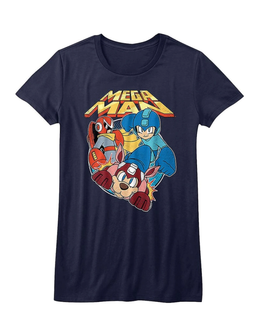 Rockinstone - T-shirt Camisa Júnior Proto Man Rush e Mega Man