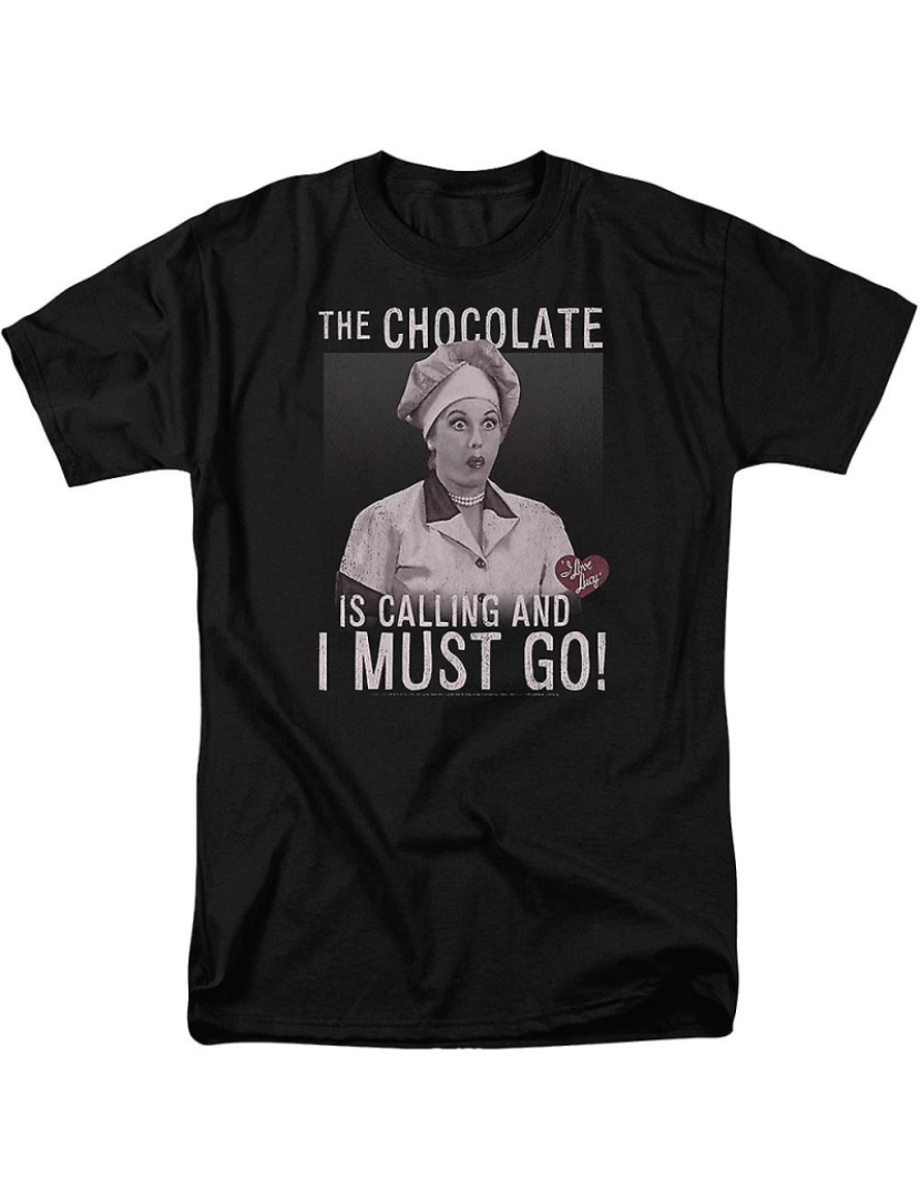 Rockinstone - T-shirt Chocolate está chamando, eu amo Lucy