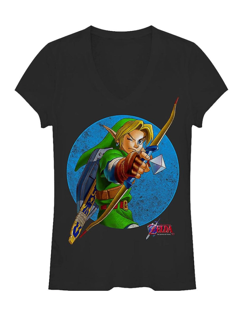 Rockinstone - T-shirt Camisa Junior Link Legend of Zelda com decote em V