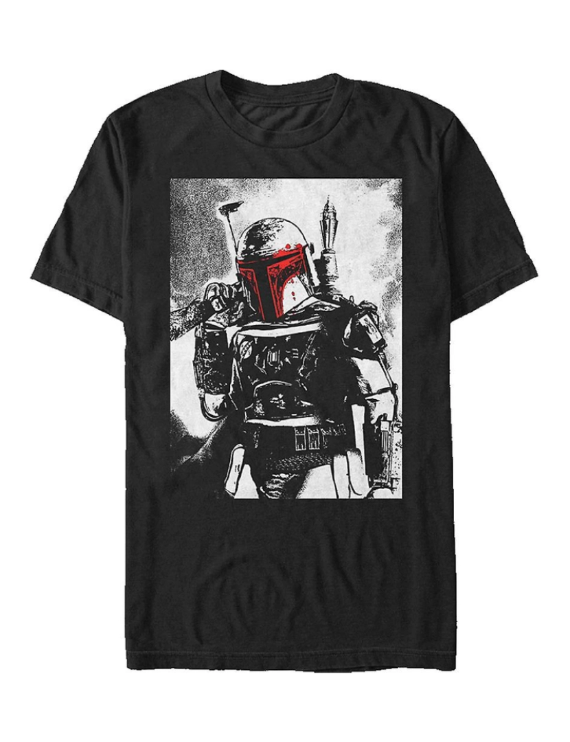 Rockinstone - T-shirt Esboço a carvão Star Wars Boba Fett