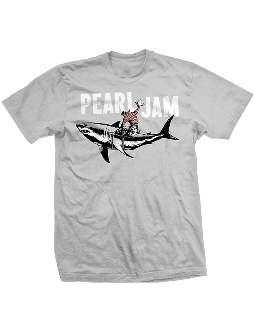 Rockinstone - T-shirt Tubarão Cowboy Pearl Jam