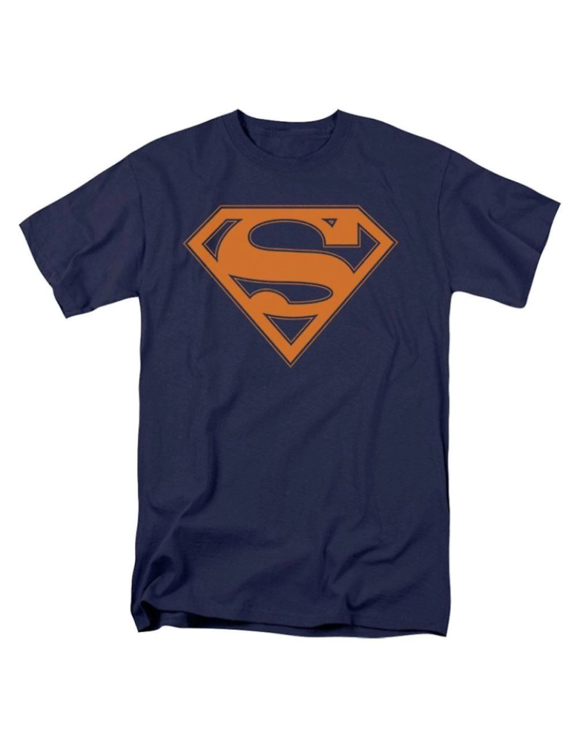 Rockinstone - T-shirt Marinha do Superman e Escudo Laranja