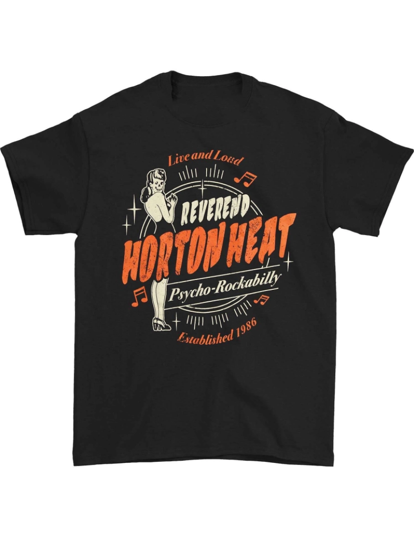 imagem de T-shirt Reverendo Horton Heat Live & Loud1