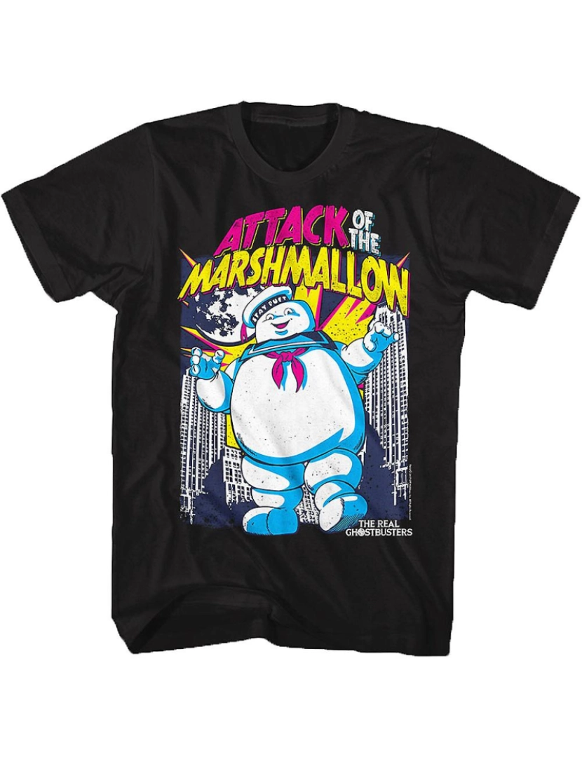 Rockinstone - T-shirt Ataque do Marshmallow Verdadeiros Caça-Fantasmas