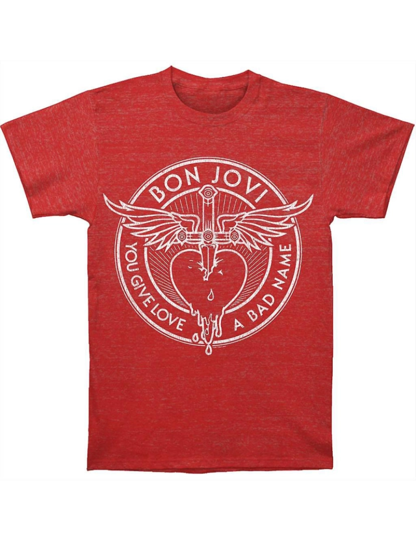 Rockinstone - T-shirt Bon Jovi através do coração