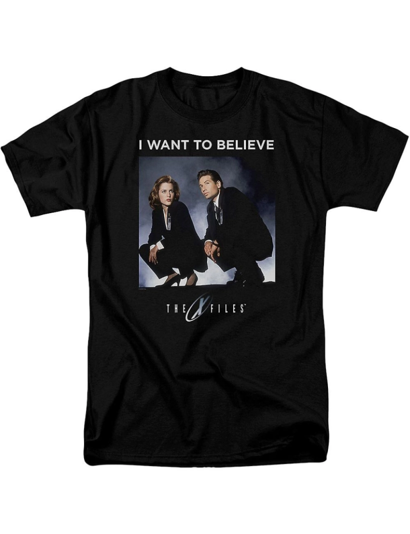 Rockinstone - T-shirt Scully e Mulder querem acreditar em Arquivo X