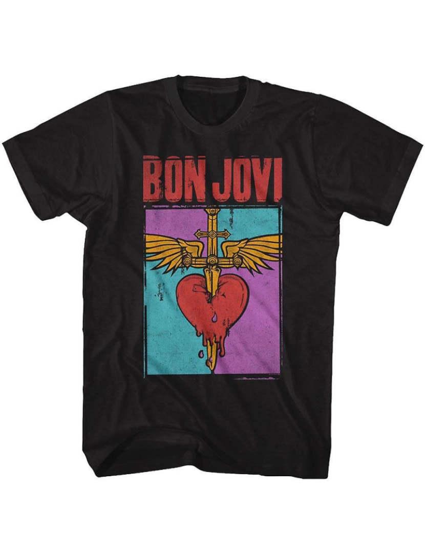 Rockinstone - T-shirt Bon Jovi Coração e Adaga