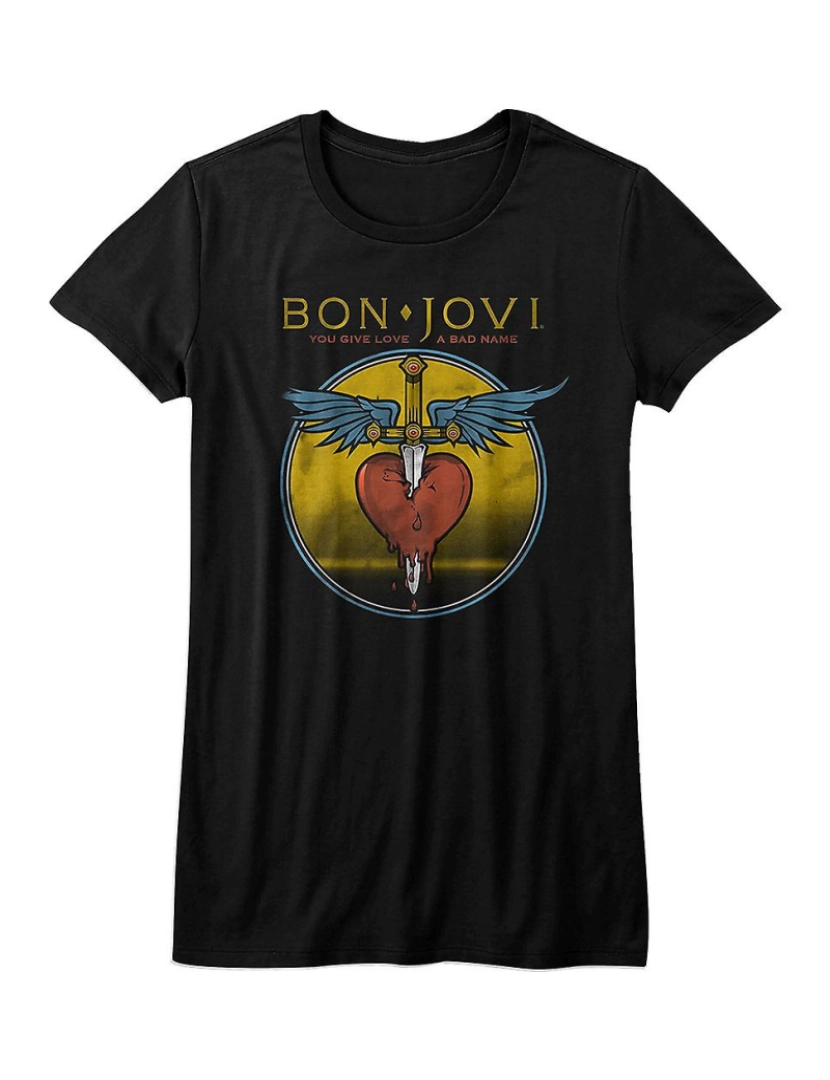 Rockinstone - T-shirt Camisa Junior Bon Jovi Você dá ao amor um nome ruim