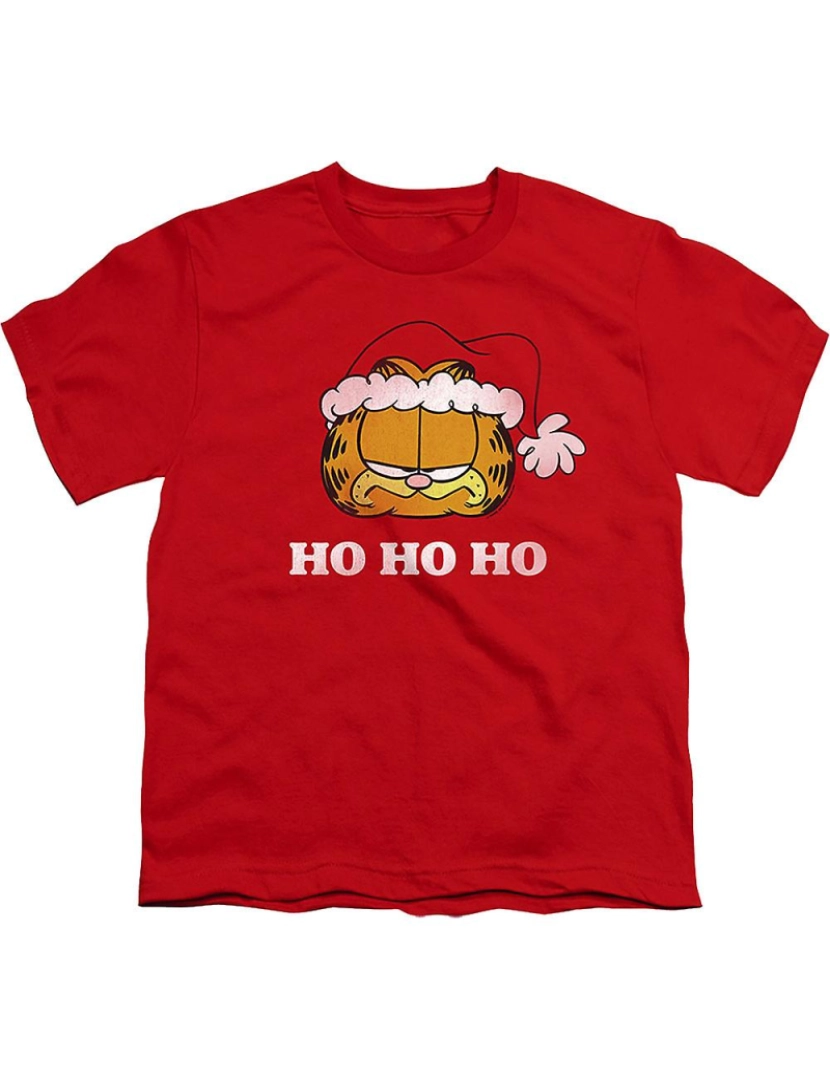 Rockinstone - T-shirt Camisa de Natal Juvenil Ho Ho Ho Garfield