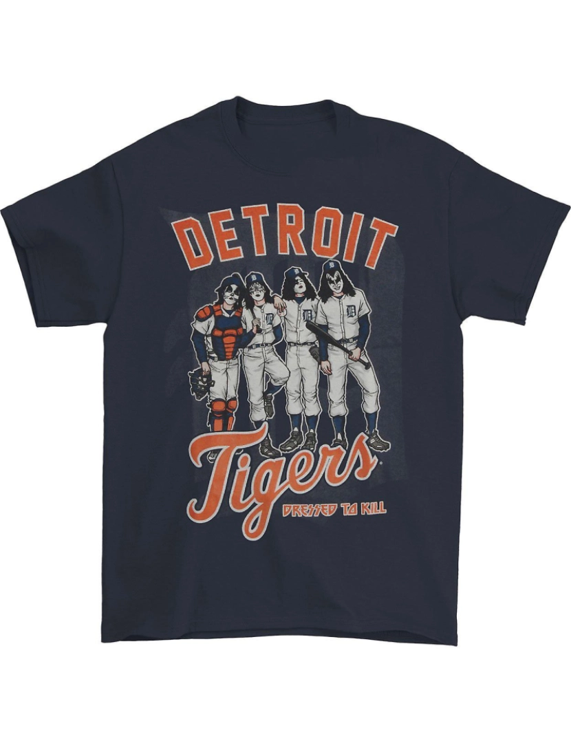 Rockinstone - T-shirt KISS Detroit Tigers vestidos para matar