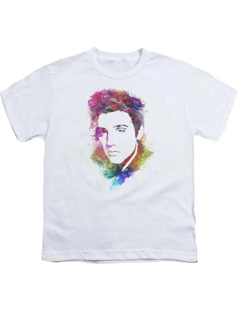 Rockinstone - T-shirt Elvis Presley Aquarela King Juventude