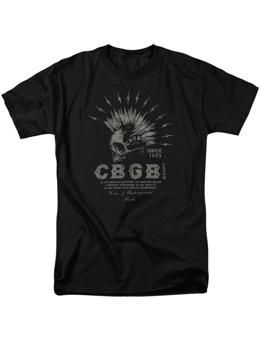 Rockinstone - T-shirt Crânio Elétrico CBGB Adulto