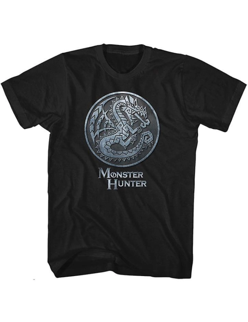 Rockinstone - T-shirt Emblema do Monstro Caçador de Monstros