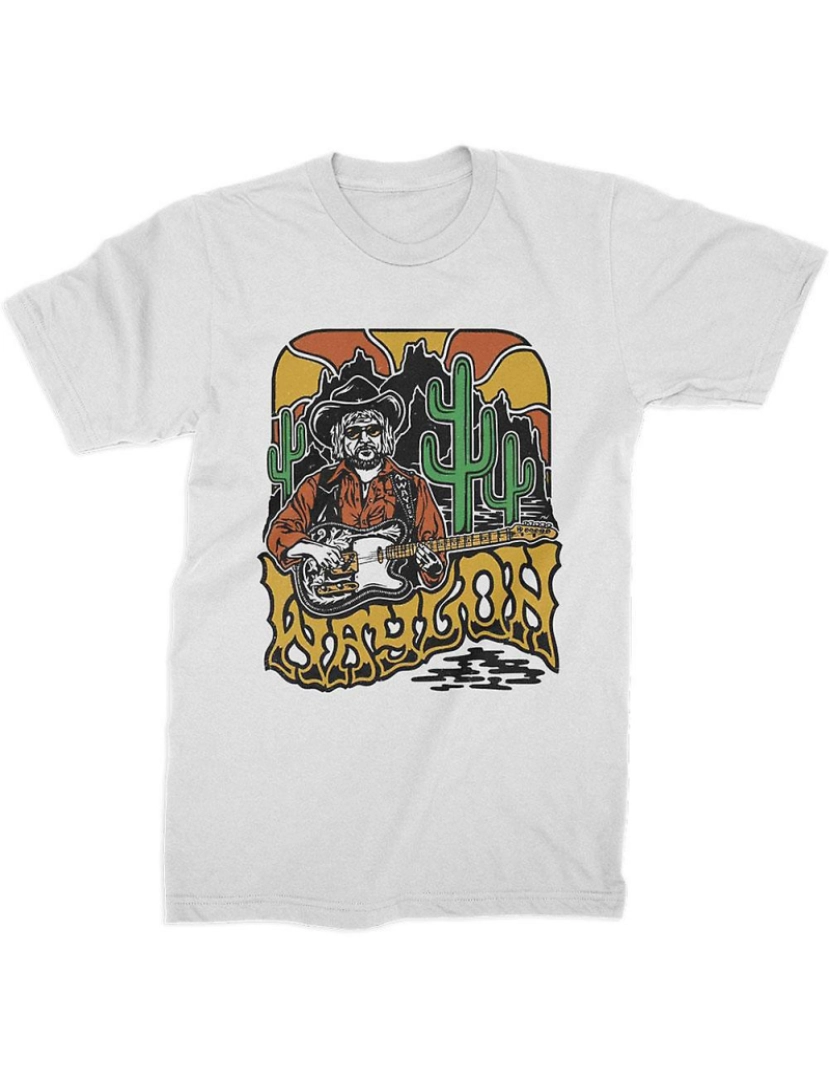 Rockinstone - T-shirt Camiseta Waylon Jennings Deserto