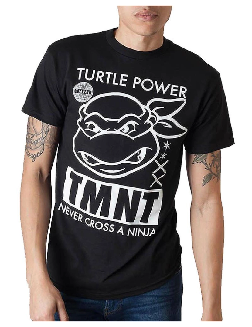 Rockinstone - T-shirt Nunca cruze com um Ninja Tartarugas Ninja Adolescentes Mutantes