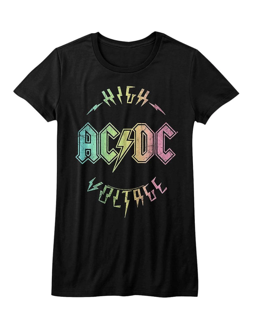 Rockinstone - T-shirt Camisa Junior Rainbow ACDC de alta tensão