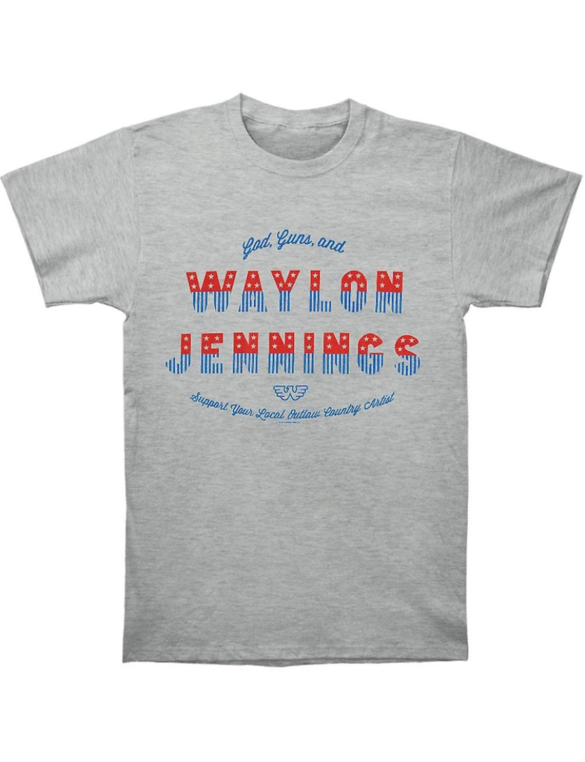 Rockinstone - T-shirt Waylon Jennings Deus, armas e Wayland