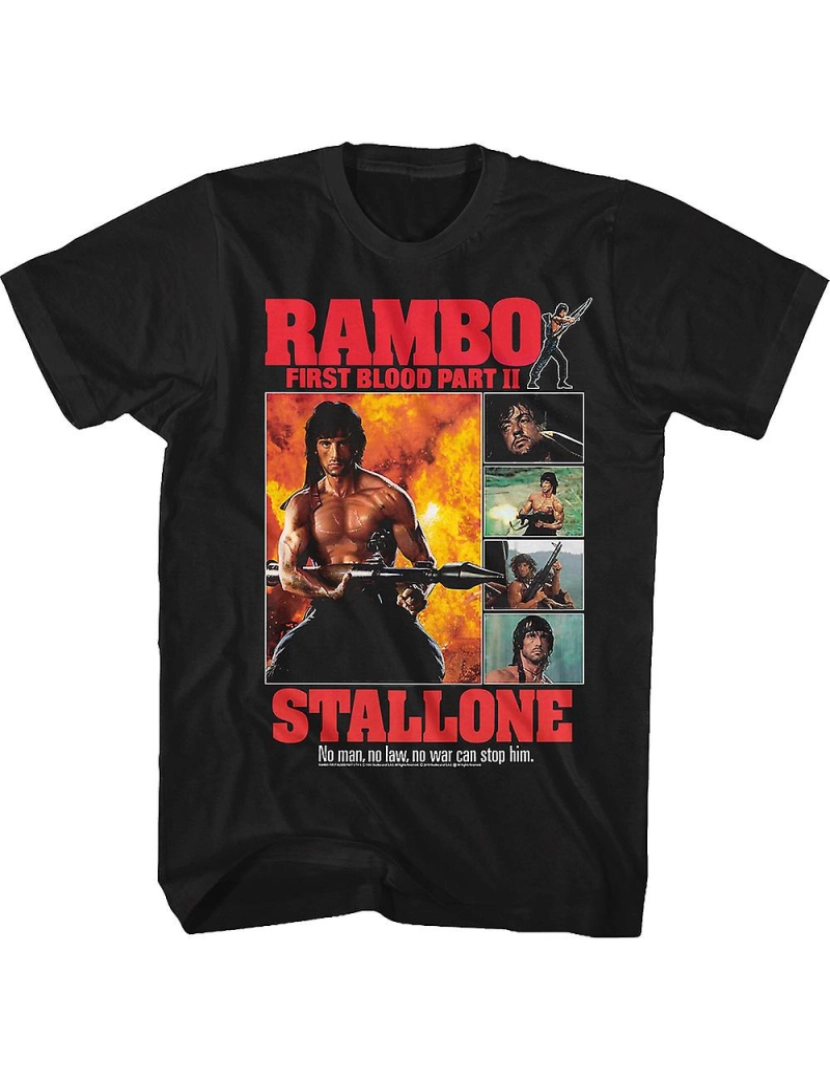 Rockinstone - T-shirt Colagem Rambo do Primeiro Sangue Parte II