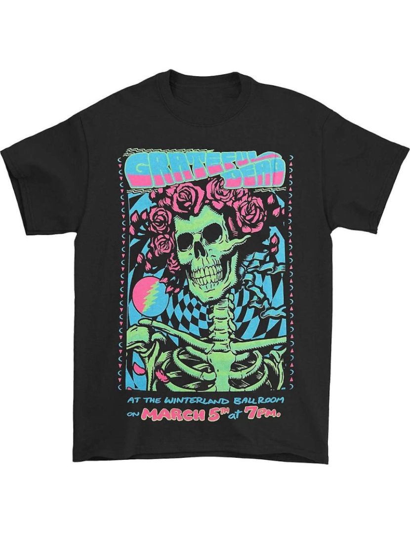 imagem de T-shirt Grateful Dead SYF luz negra1