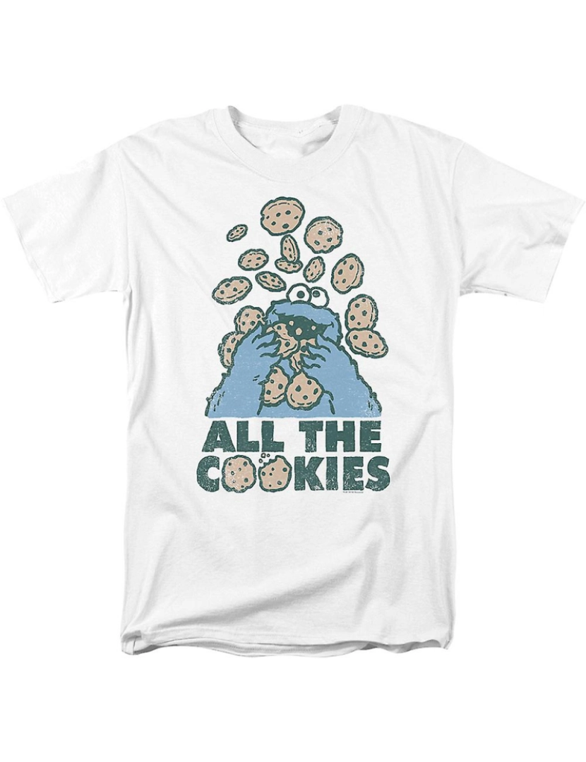 Rockinstone - T-shirt Cookie Monster Todos os biscoitos Vila Sésamo