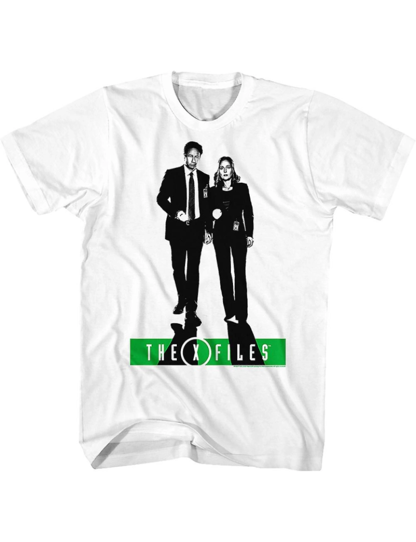 Rockinstone - T-shirt Arquivo X preto e branco de Mulder e Scully