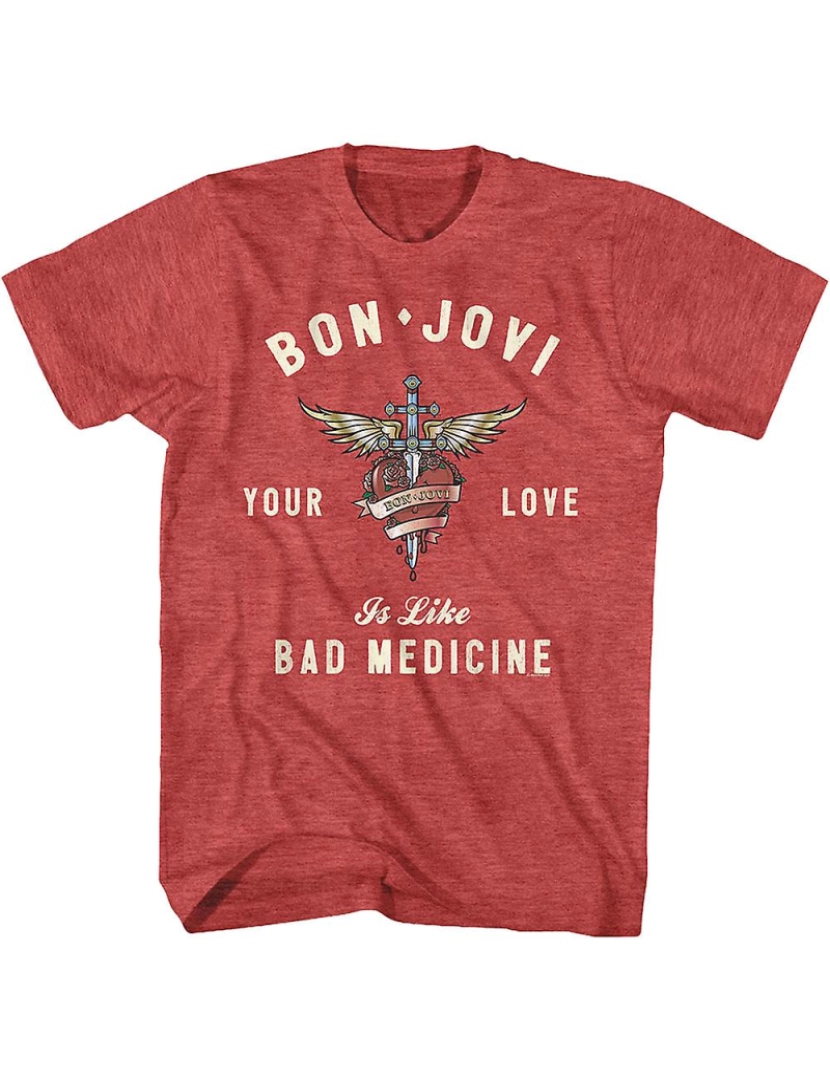 Rockinstone - T-shirt Seu amor é como um remédio ruim, Bon Jovi