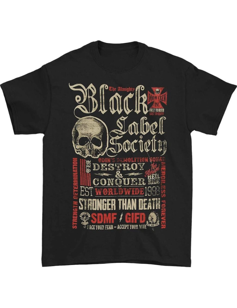 Rockinstone - T-shirt Camiseta Black Label Society Moto Collage