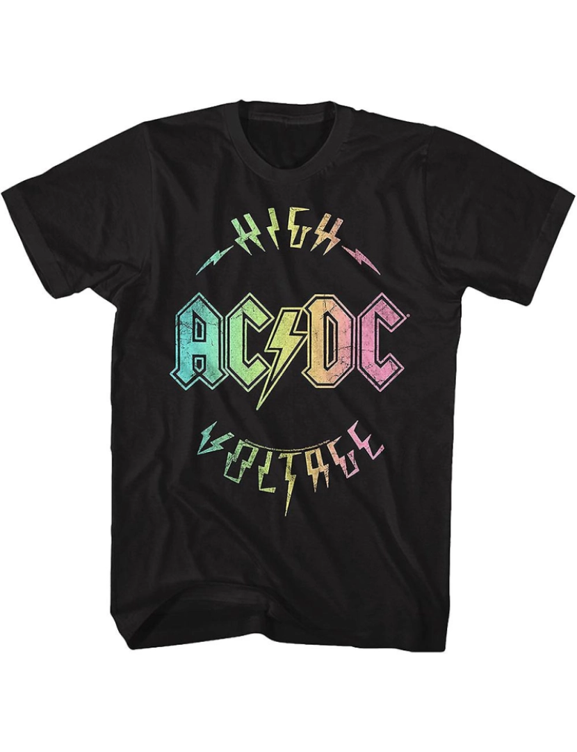 Rockinstone - T-shirt ACDC de alta tensão arco-íris