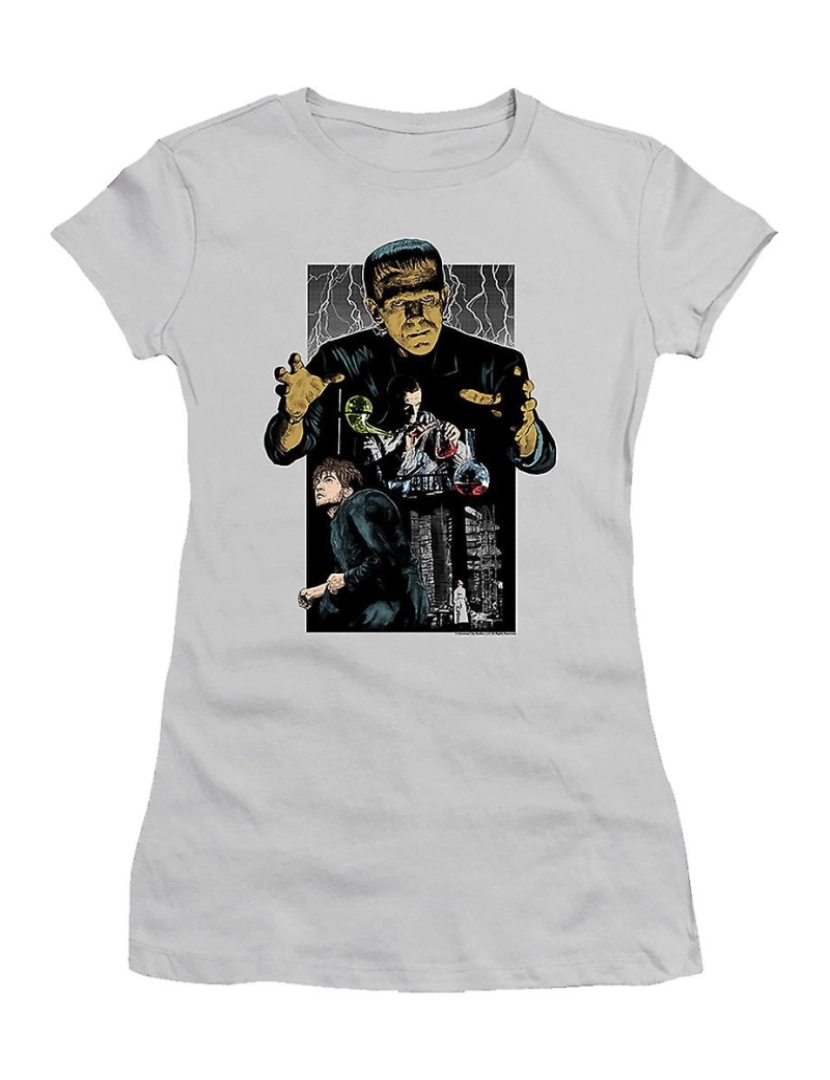 Rockinstone - T-shirt Camisa Junior Collage Frankenstein