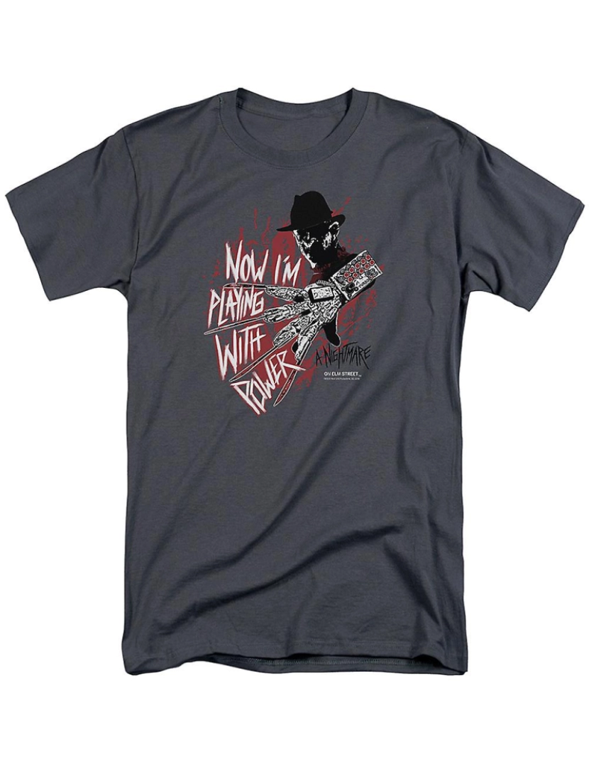 Rockinstone - T-shirt Brincando com Power Nightmare em Elm Street