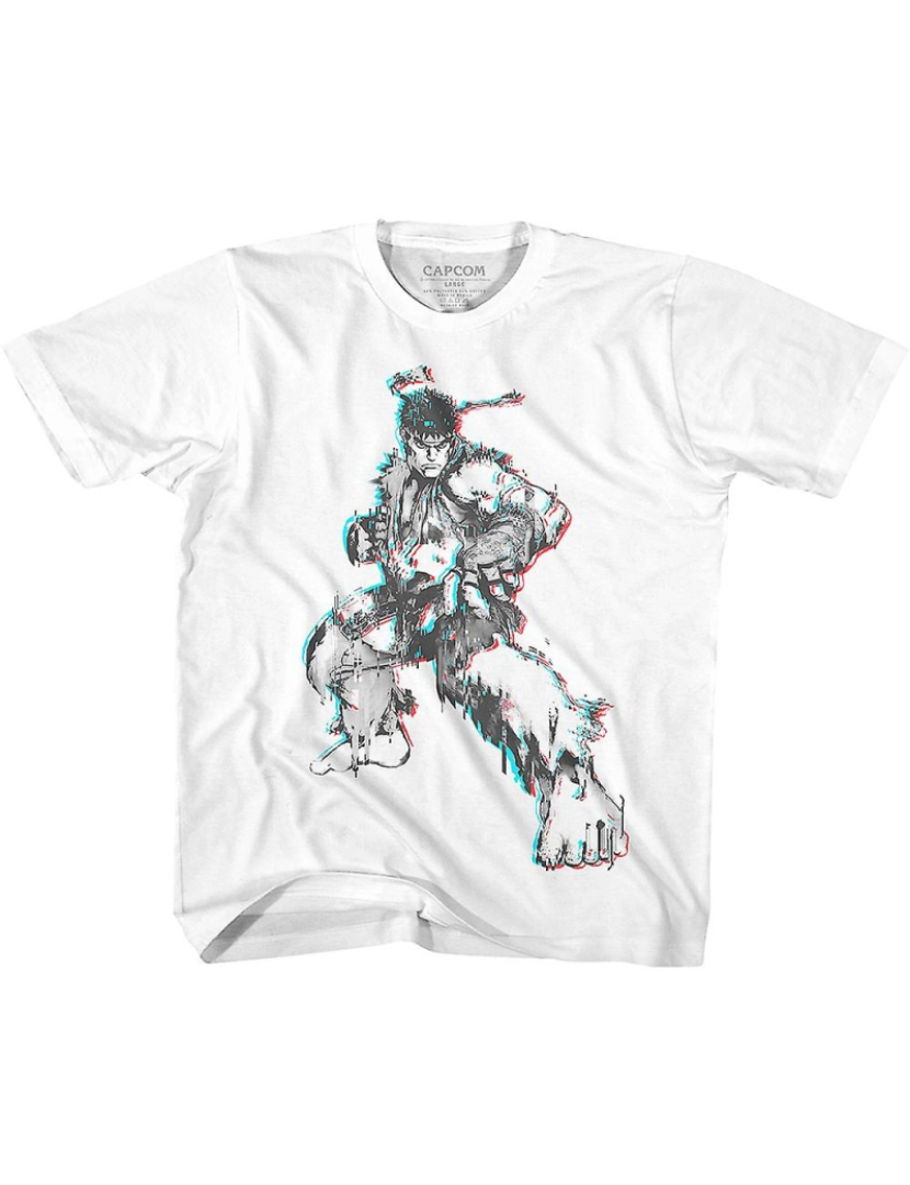 Rockinstone - T-shirt Camisa jovem distorcida Ryu Street Fighter