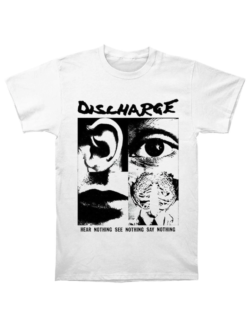 Rockinstone - T-shirt Descarga não ouve nada branco