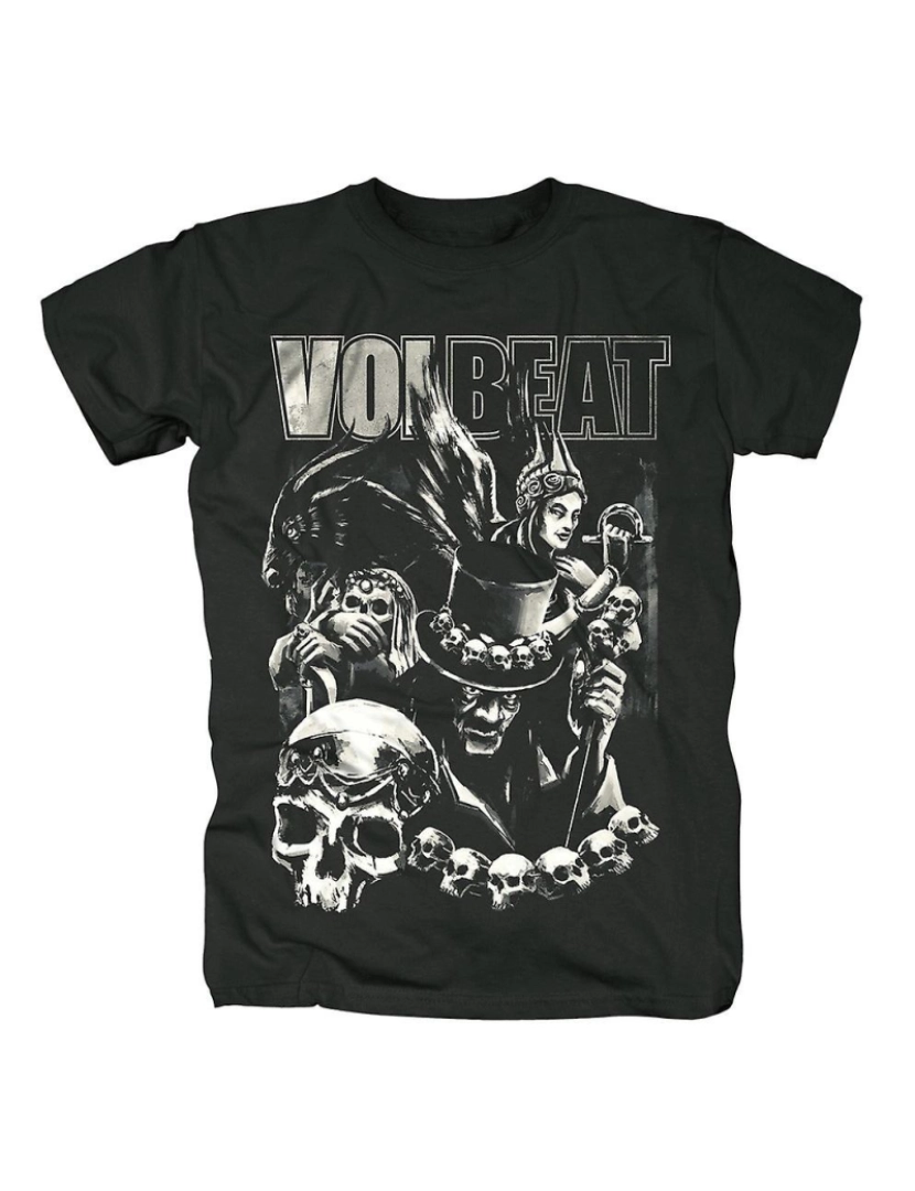 Rockinstone - T-shirt Colagem Preta Volbeat