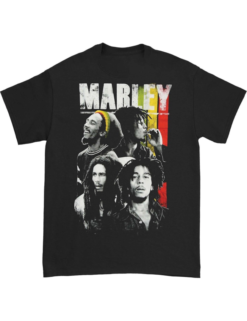 Rockinstone - T-shirt Colagem de Bob Marley