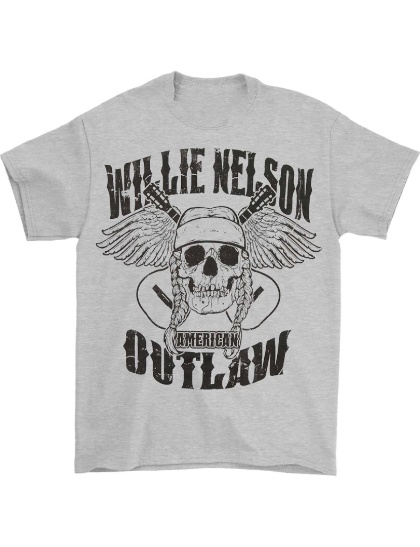 Rockinstone - T-shirt Crânio fora da lei de Willie Nelson