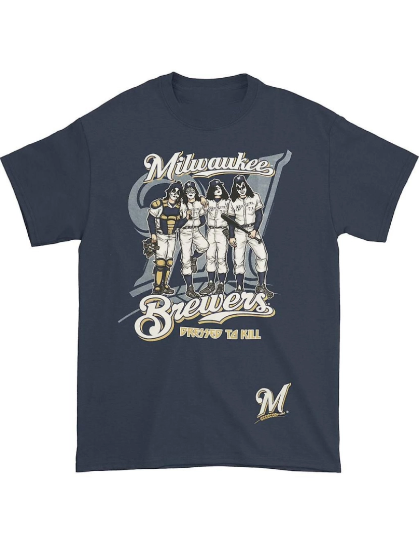 Rockinstone - T-shirt KISS Milwaukee Brewers vestidos para matar