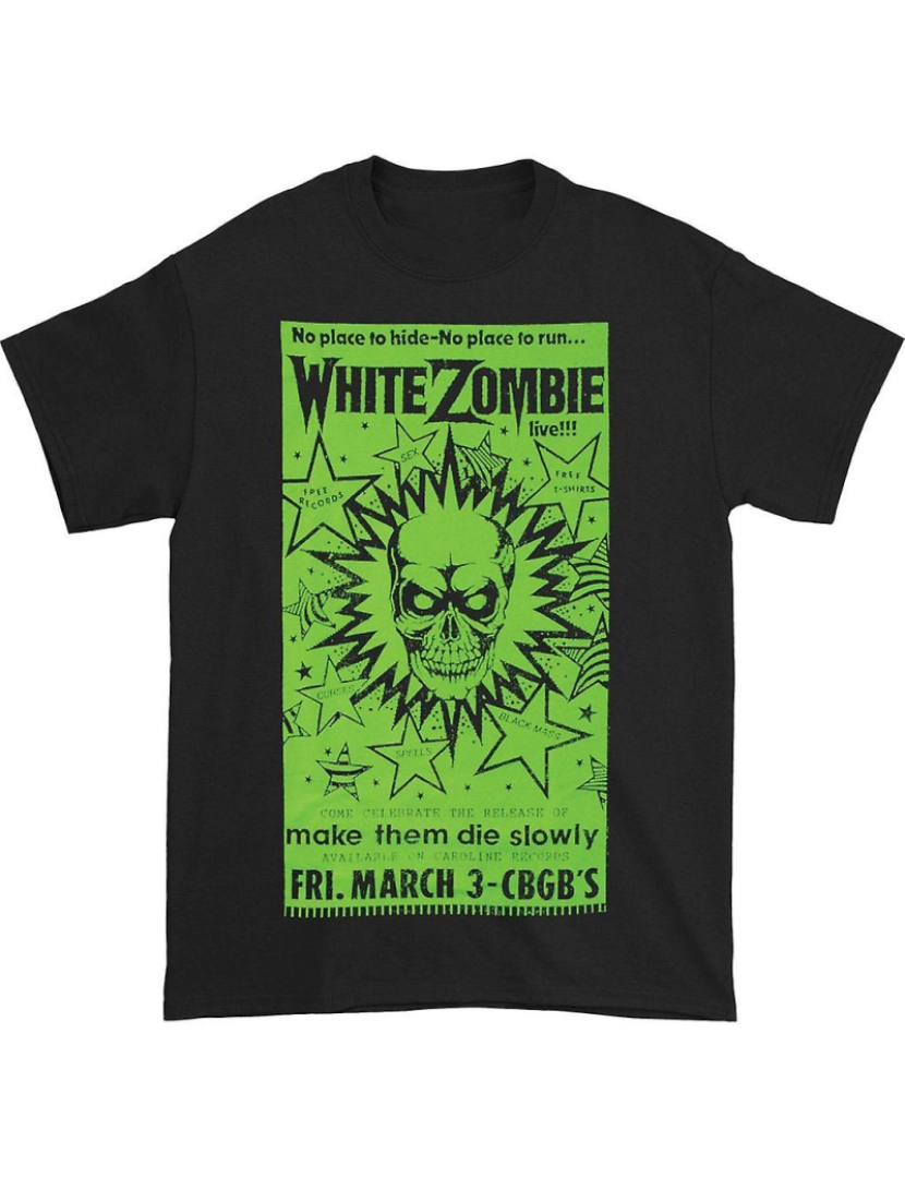 Rockinstone - T-shirt Pôster Zumbi Branco CBGB