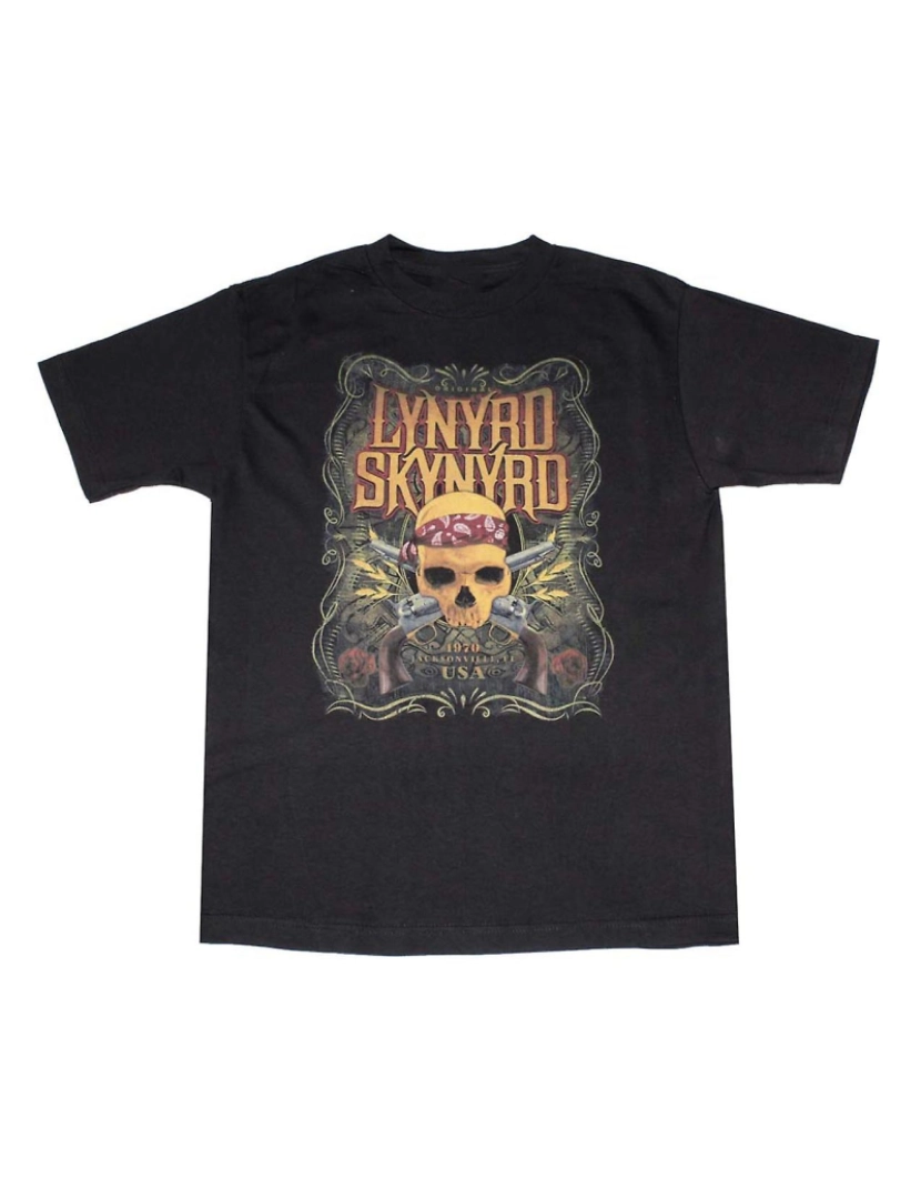 Rockinstone - T-shirt Lynyrd Skynyrd Lynyrd Skynyrd Crânio com arma