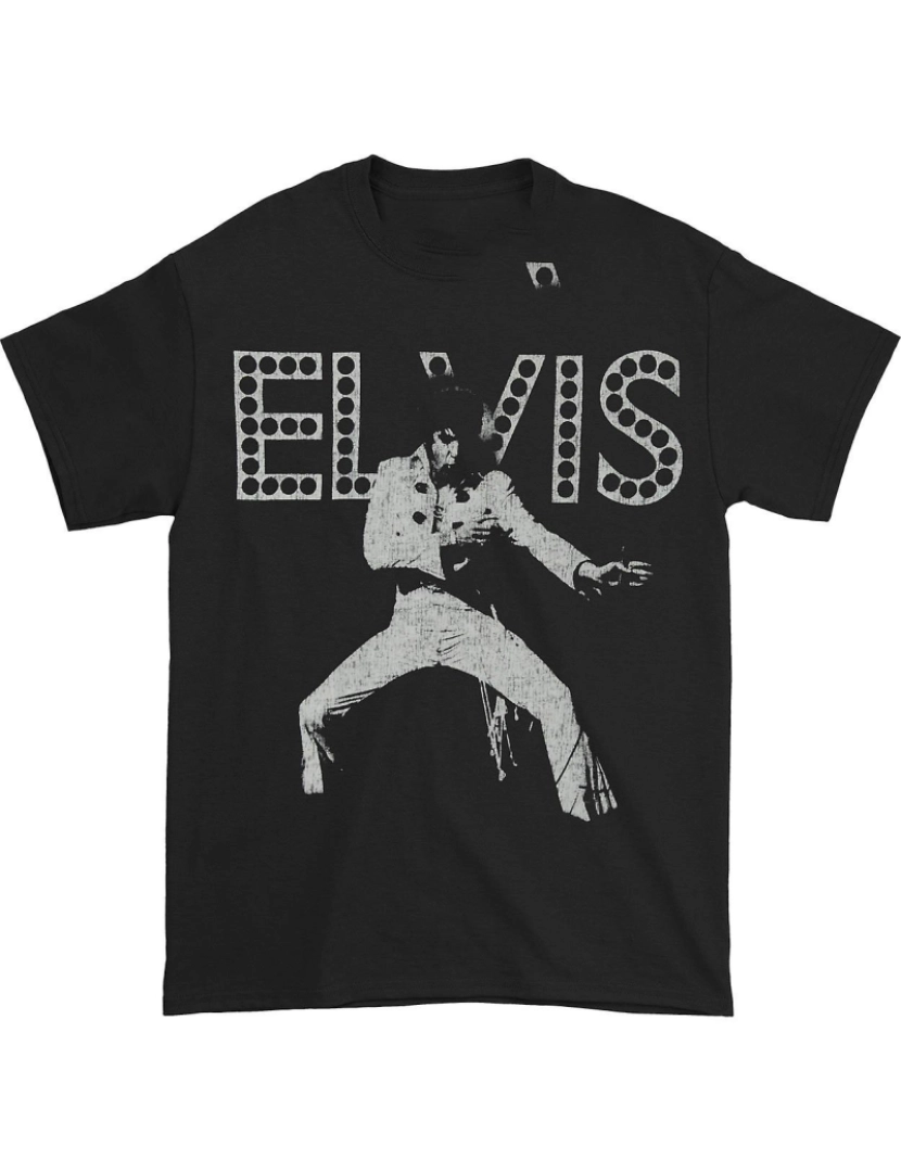 Rockinstone - T-shirt Camiseta masculina regular Elvis Presley Dance In Lights